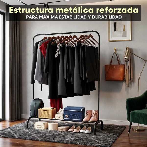 Perchero Para Ropa Percha Metal Organizador Estante Placard Imback Color Negro Perchero Para Ropa Percha Metal Organizador Estante Placard Imback Color Negro