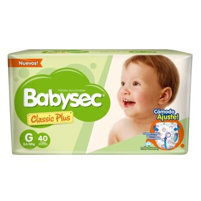 Pañales Babysec Classic Plus Talle G 40 Uds. Pañales Babysec Classic Plus Talle G 40 Uds.