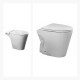 Juego De Loza Blanco, Inodoro Corto, Tapa Y Bidet Para Griferia Bimando Linea Marina Marca Ferrum BLANCO