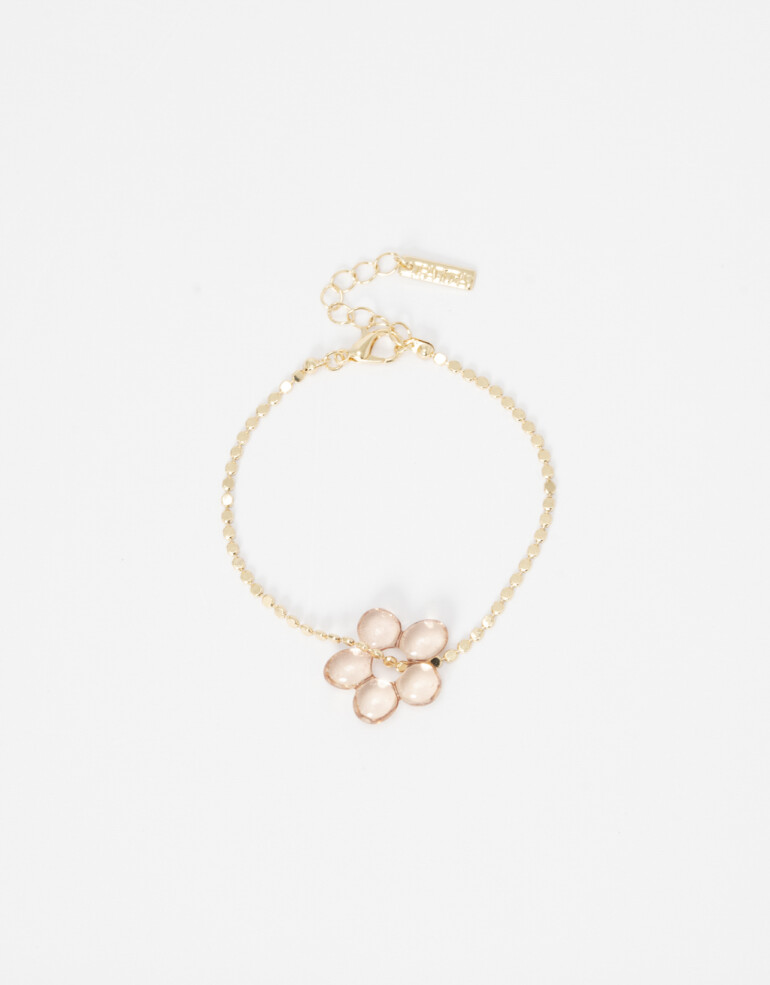 Pulseras Flexibles Acrilico Pulsera Flexible Flor Acrílico - Dorado