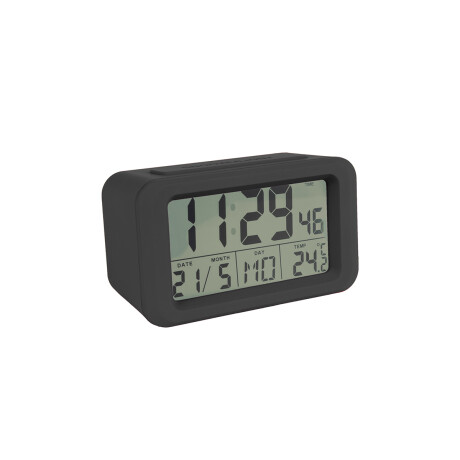 Reloj Despertador Digital "gummy" Negro Unica