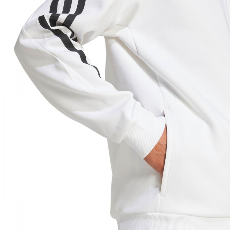 Abrigo Future Icons 3-Stripes Full Zip Hoodie de Hombre Blanco