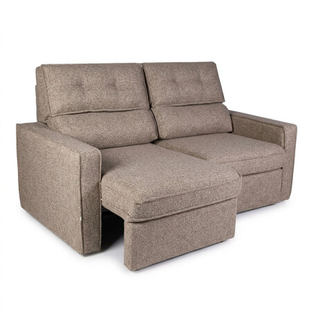 SOFA RETRACTIL 2 CUERPOS TELA MARRON AMBAR TOSTADO