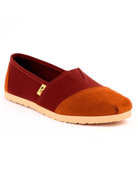 Alpargata combinadas con cuero Bordo