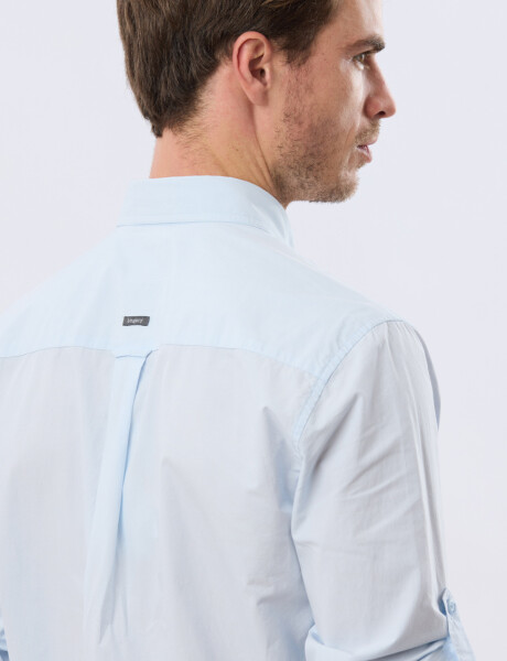CAMISA LISA DE ALGODÓN Celeste