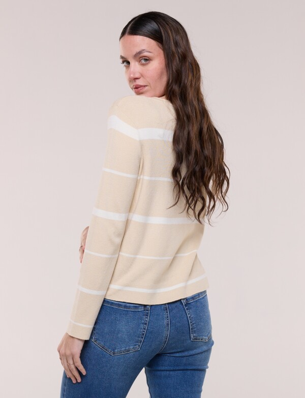 Cardigan Tejido Con Botones BEIGE
