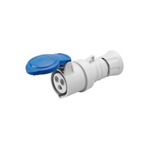 Ficha prolongación industrial 2P+T 16A 6HS 220V azul IP44 GG2004