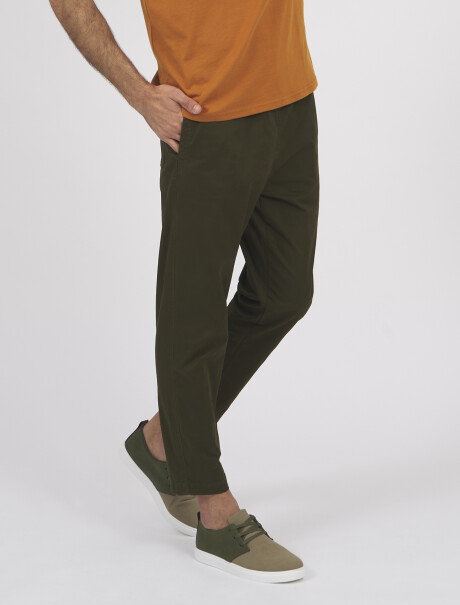 Pantalon cintura elastizada verde