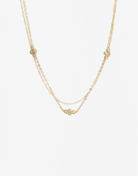 Collares Cortos Cubic zirconia Collar Con Dije De La Línea Delicates. - Dorado