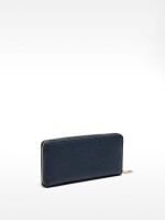 Cartera Con Textura Y Cierre De Cremallera azul-marino