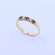 Anillo medio sin fin oro 18k con 3 zafiros azules y 2 brillantes. Anillo medio sin fin oro 18k con 3 zafiros azules y 2 brillantes.