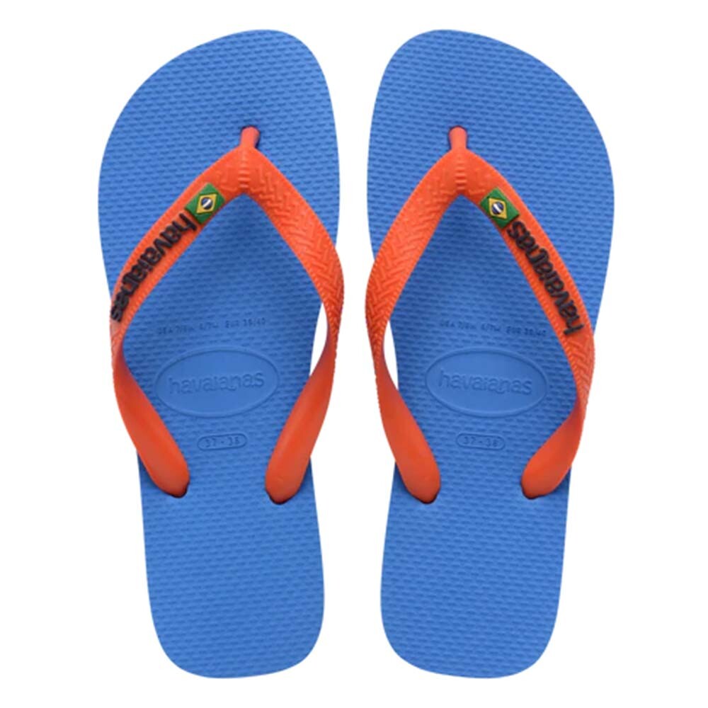 Sandalias Havaianas Brasil Logo Hombre Azul/Naranja