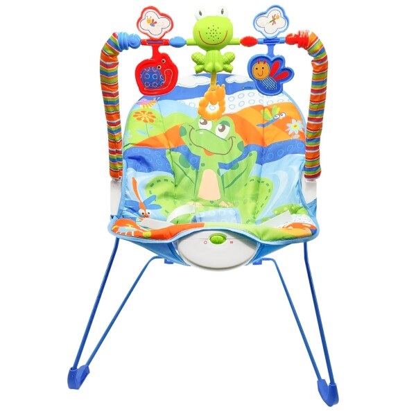 Silla Mecedora Bouncer Bebé + Mochila Maternal Impermeable Variante Color Celeste Salmon