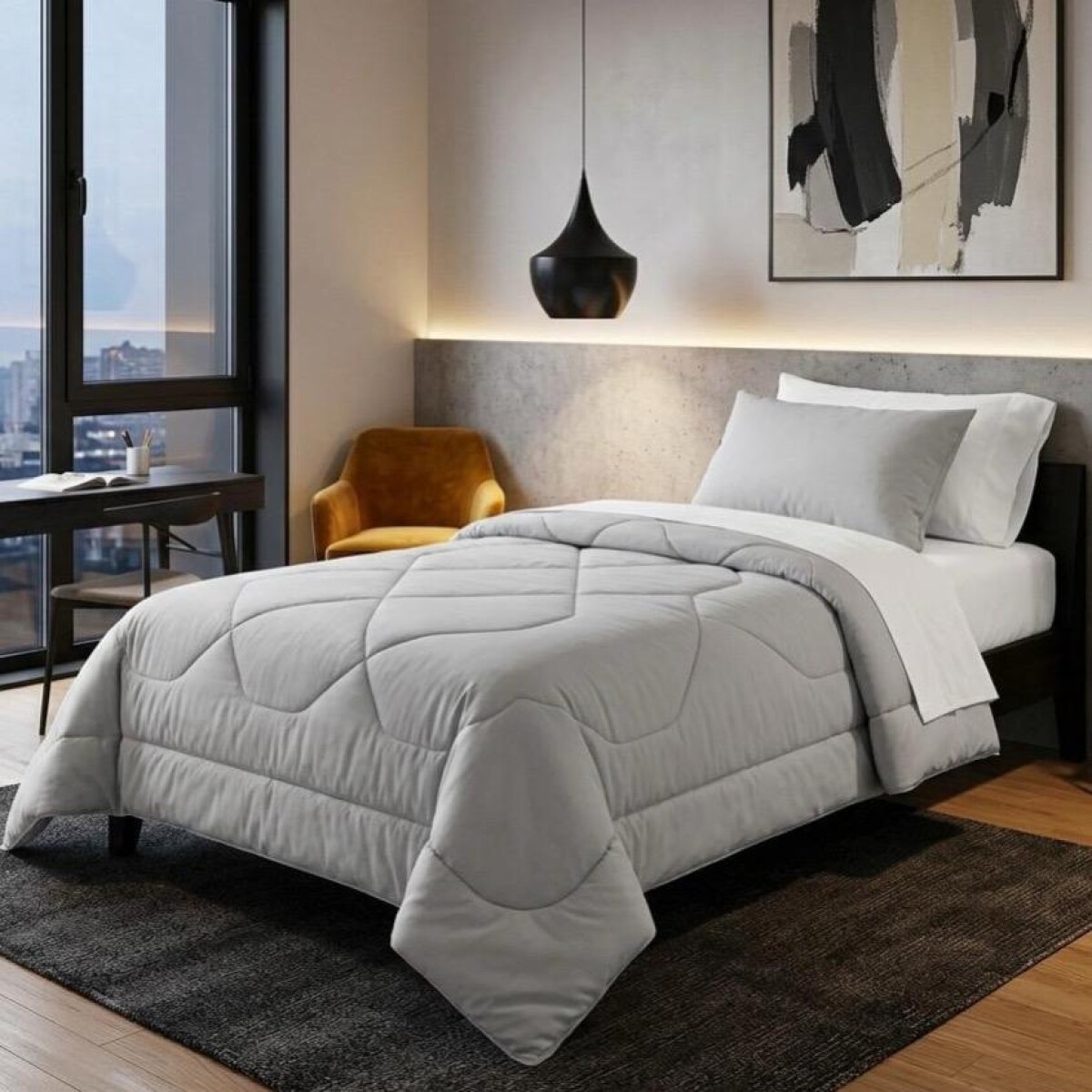 Acolchado Red Flex 2 Plazas Sommier – Máximo abrigo y cobertura - GRIS CLARO 