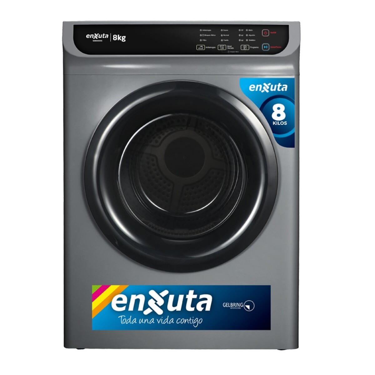 Secarropas De Carga Frontal 8 Kg Senx080s Enxuta Ehogar Color Silver 