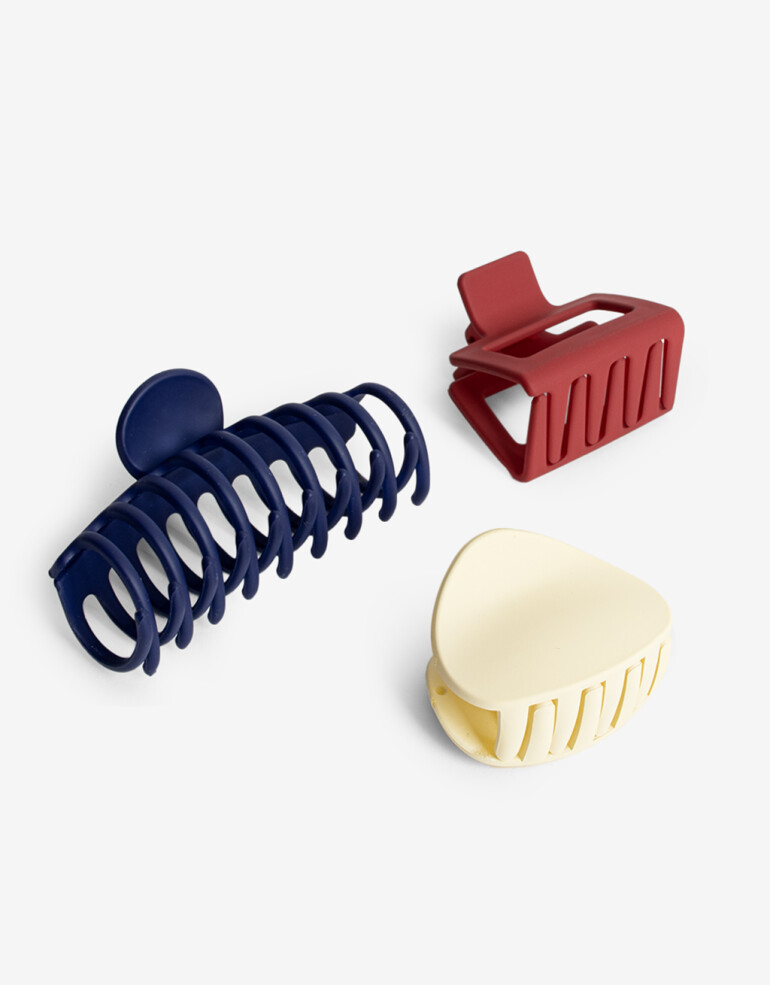 Broches Sets Acrilico Set De Broches Combinados - Combinacion Tricolor