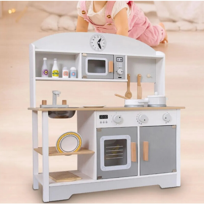 Cocina De Madera Didáctica Con Accesorios Infantil Multicolor