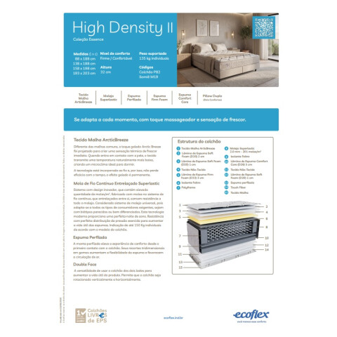 ECOFLEX- COLCHON DE RESORTE HIGH DENSITY 158x198x32 ECOFLEX- COLCHON DE RESORTE HIGH DENSITY 158x198x32