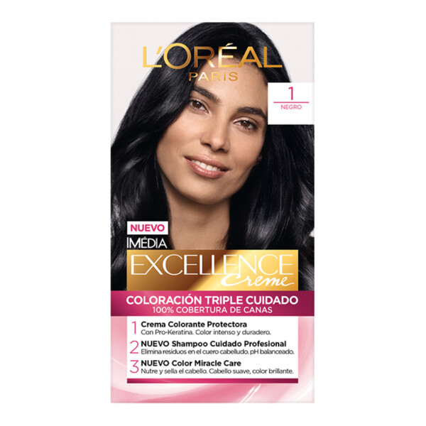 Tintura Excellence Crème 1 Negro - L'Oréal Tintura Excellence Crème 1 Negro - L'Oréal