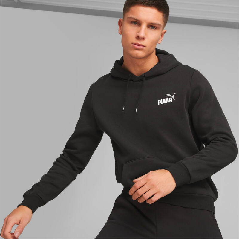 Abrigo Ess+2 Col Small Logo Hoodie Felpa de Hombre Negro