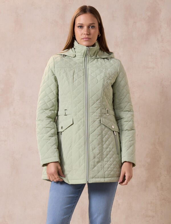 Campera Capitoneada Capucha VERDE CLARO