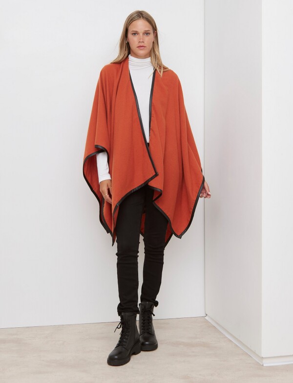 Ruana Soft Det Ribet TERRACOTA