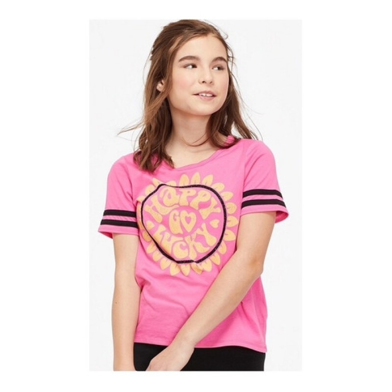 Remera para niña Justice Happy Salmón