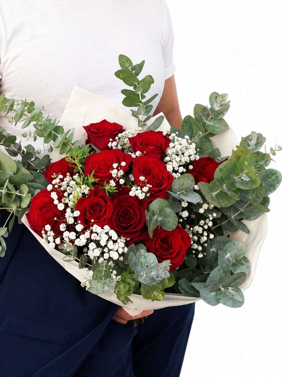 RAMO 12 ROSAS ROJAS