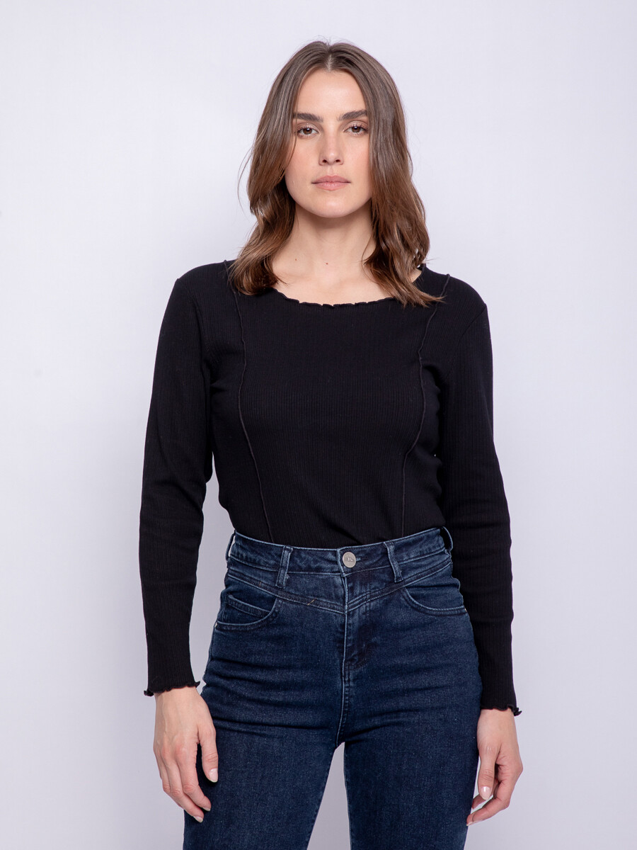 REMERA CRETA - Negro 