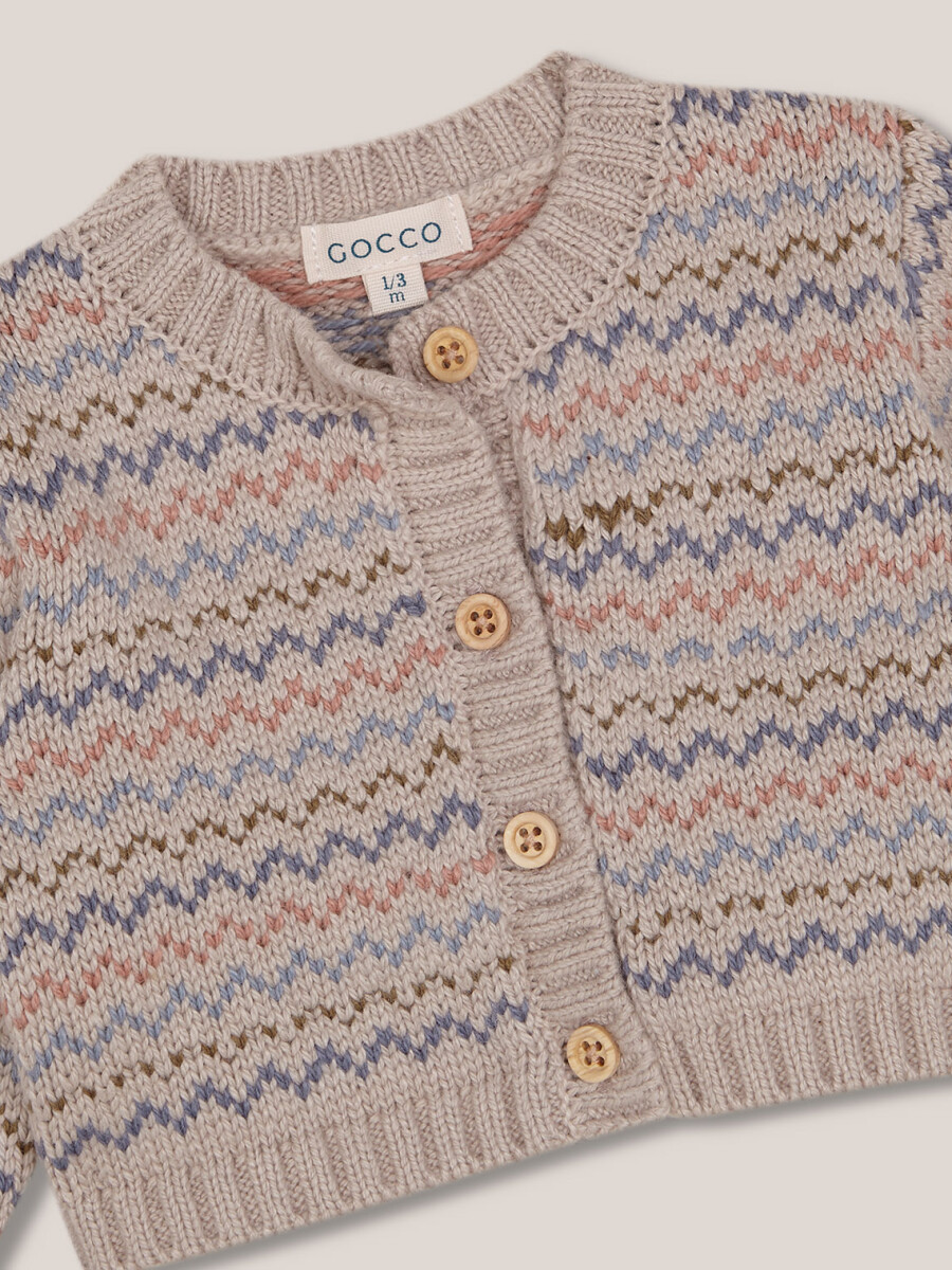 Chaqueta Intarsia Piedra Melange