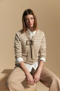 CARDIGAN MANDARINE Beige Oscuro