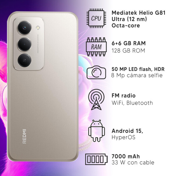 Xiaomi Redmi 15 6+6/128 Gb CEL XIAOMI REDMI 15 6/128 GRIS