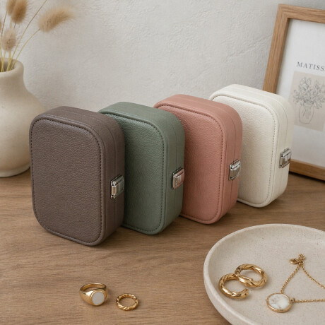 Joyero con espejo y hebilla - Chico 15x10x5cm Marron