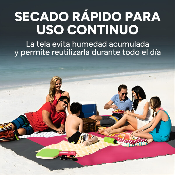 Manta Playa Picnic Camping Tela Oxford 210 X 200 Cm + Bolso Color Rosado