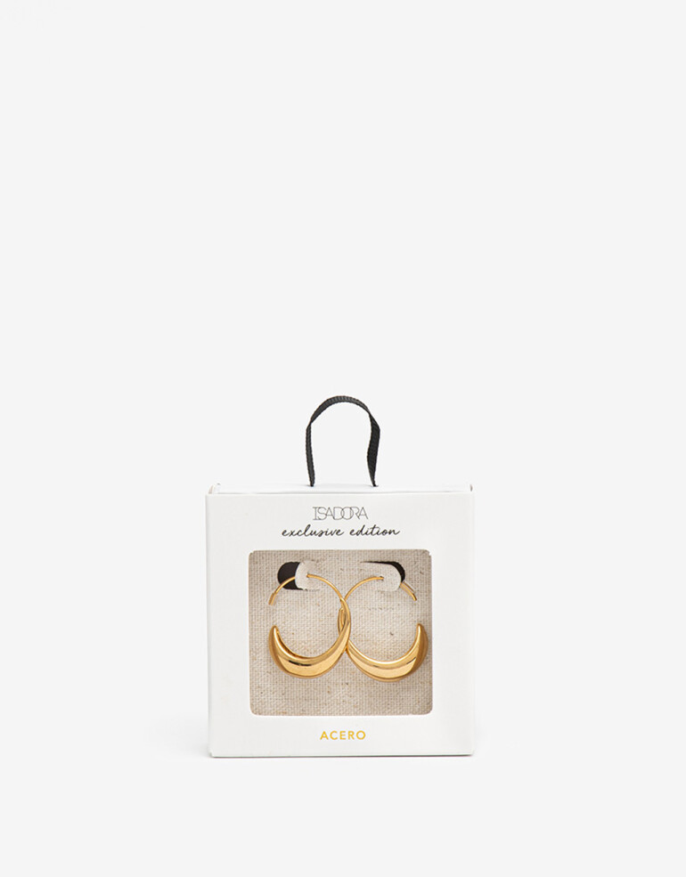 Aros Argollas Metal Aros Argolla De Acero Gota - Dorado