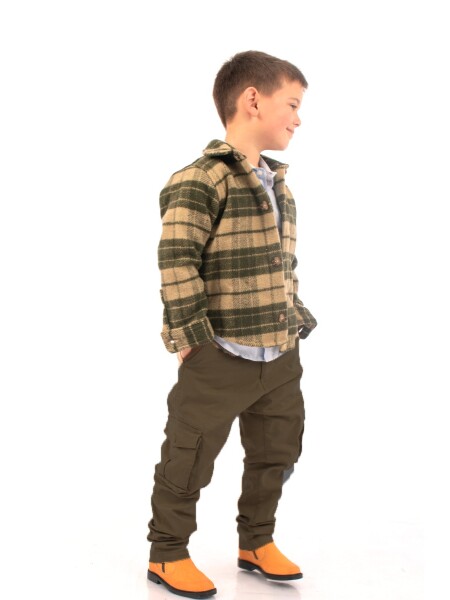 Pantalon Cargo De Niño Con Spandex Verde