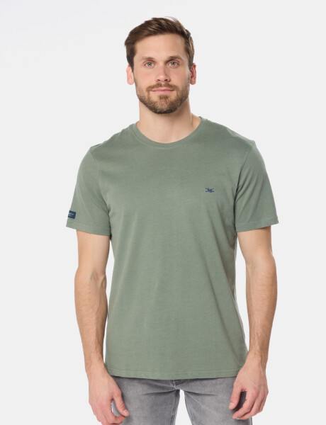 REMERA BÁSICA DE ALGODÓN Verde Melange