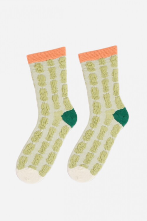 Medias estampa geométrica verde