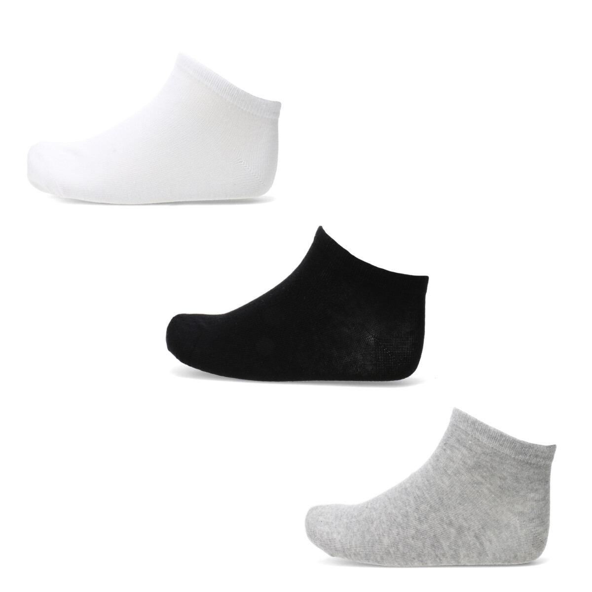 Medias de Mujer Miss Carol Media PLAIN pack x3 MissCarol - Blanco - Negro - Gris 