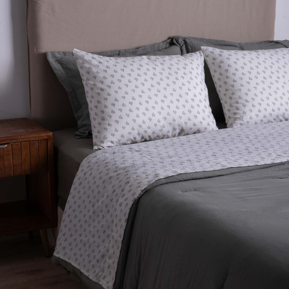 JUEGO SÁBANAS SUPER KING ALGODON-Y-POLIESTER VERDE JAIPUR