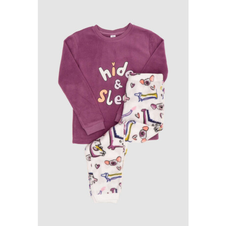 Pijama infantil polar hide and sleep Lila