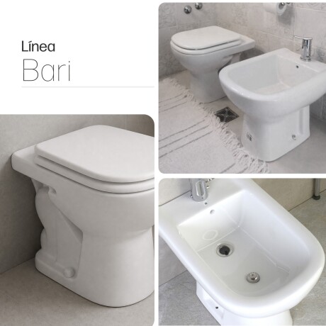 INODORO CORTO TAPA Y BIDET JUEGO DE LOZA BARI BLANCO FERRUM 000