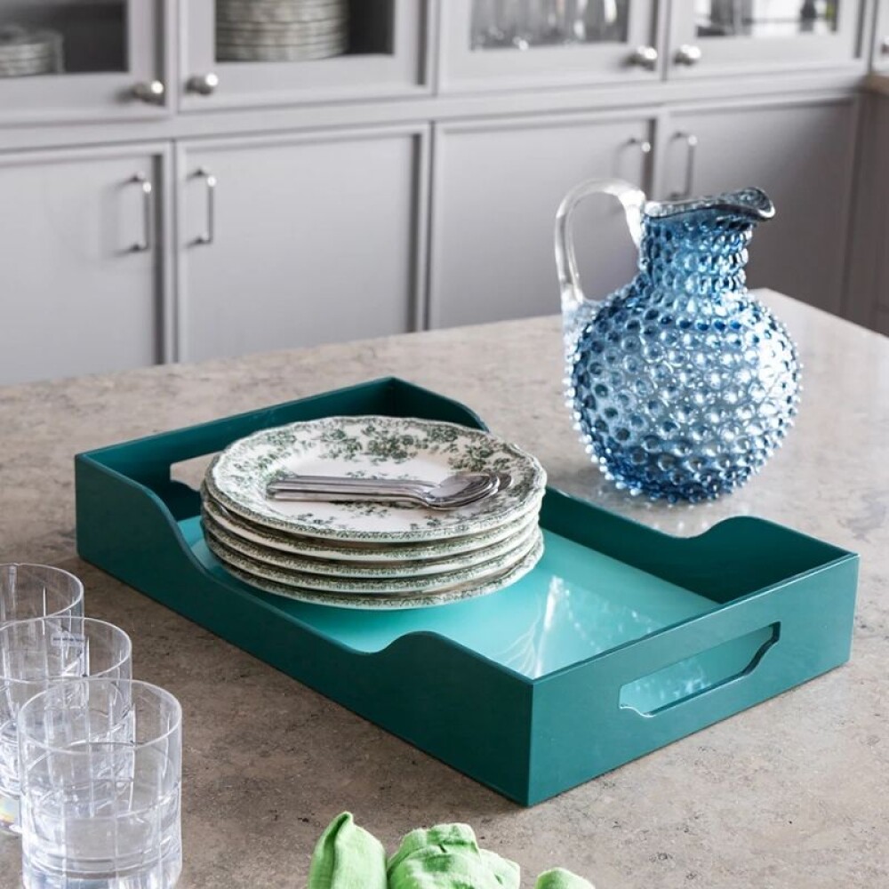PRINTWORKS BANDEJA DECORATIVA OLAS VERDE LARGE PRINTWORKS BANDEJA DECORATIVA OLAS VERDE LARGE