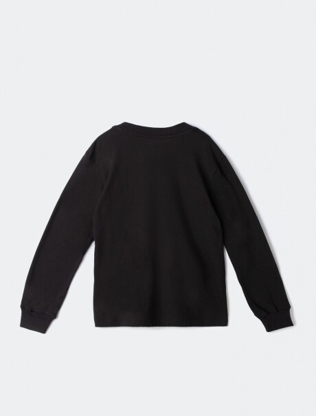 CAMISETA MANGA LARGA INFANTIL CON ESTAMPA NEGRO