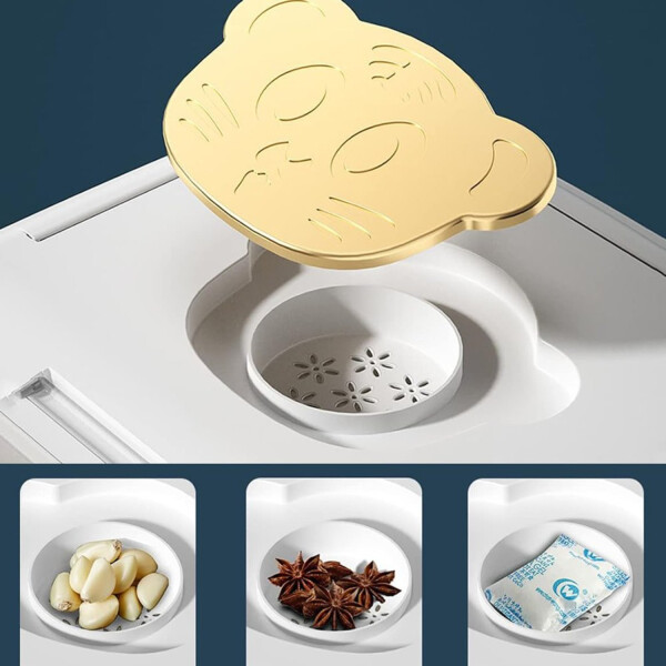 Contenedor Racion Comida Transportador Anti Humedad Ruedas Variante Color Blanco