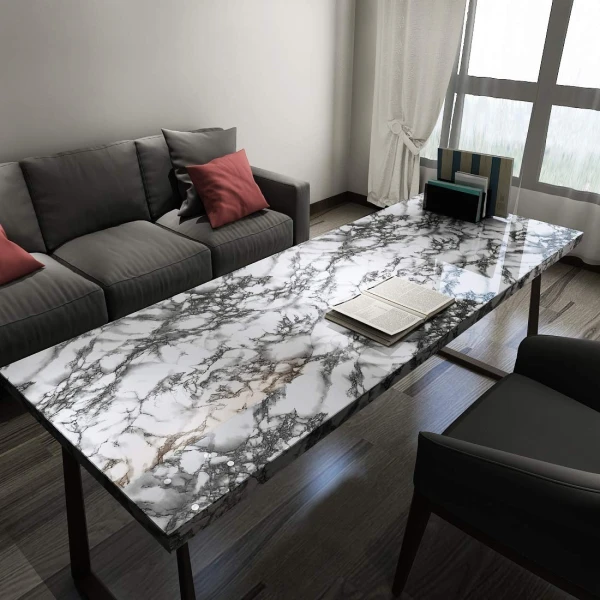 Papel Adhesivo Empapelar Lavable Simil Mármol 200x60 Cm X2 Variante Mármol Oscuro