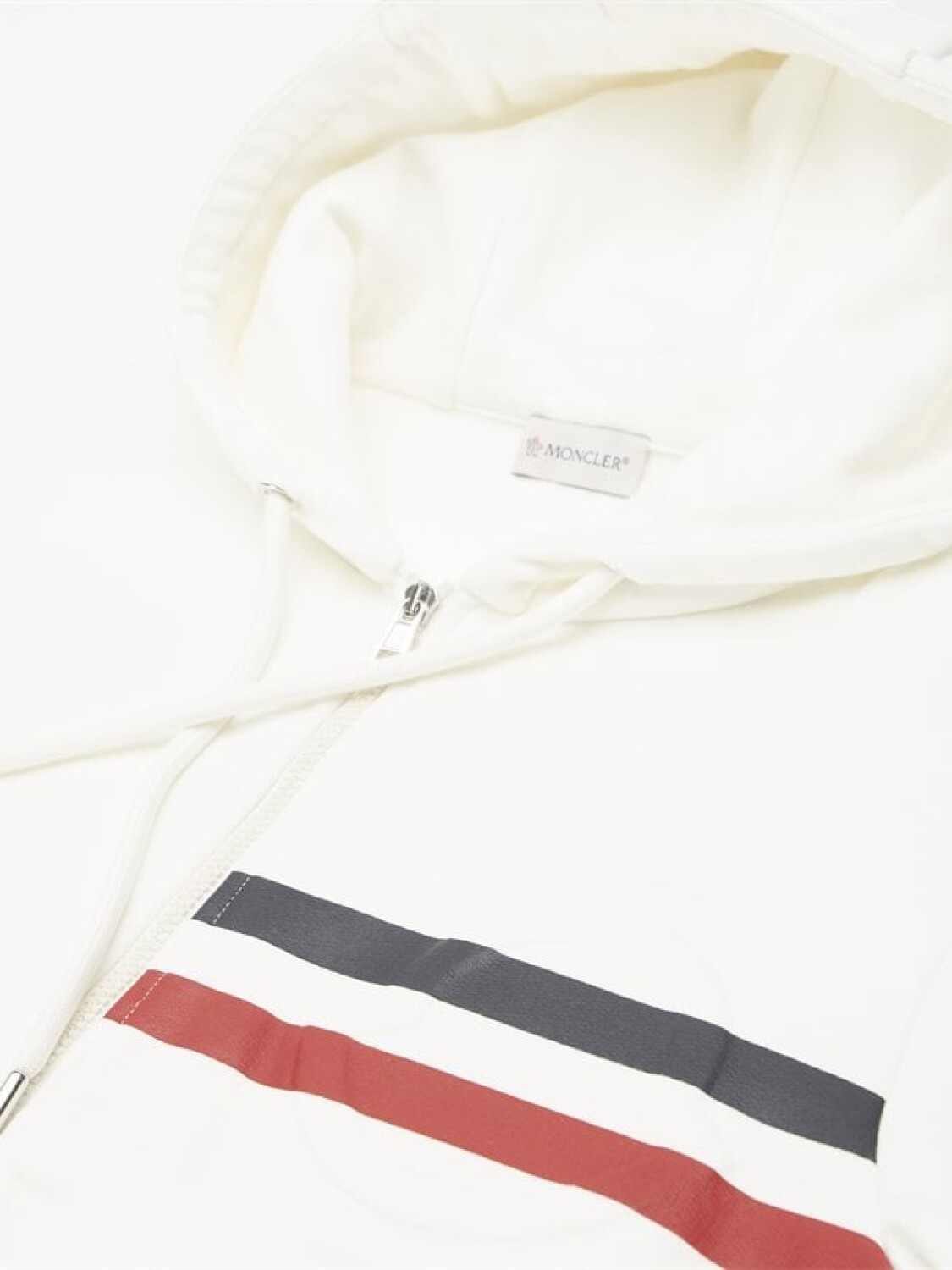 Moncler -Campera de algodón con bolsillos Blanco