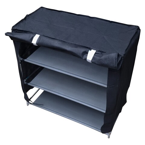 Zapatera Tela Ropero 3 Estantes Organizador Puerta Variante Color Negro