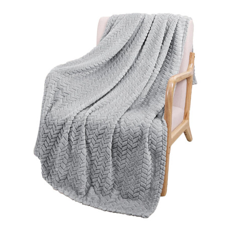 Manta Frazada Polar 2 Plazas Trigo Suave Cálida Cama Sofá Gris