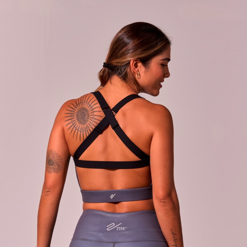 Top Reptil de Mujer Gris